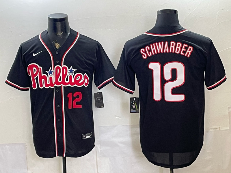 Men 2026 Philadelphia Phillies #12 Schwarber black Game Nike MLB Jersey 0527004